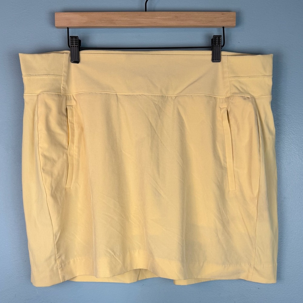 Athleta Brooklyn Skort 16" Womens 18 Yellow Active Lined Skirt Performance Golf